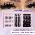 80D100D200D Sectional cluster lashes 5-20mm black matte DIY eyelash extensions for upper and lower lashes