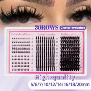 80D100D200D Sectional cluster lashes 5-20mm black matte DIY eyelash extensions for upper and lower lashes