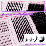 80D100D200D Sectional cluster lashes 5-20mm black matte DIY eyelash extensions for upper and lower lashes