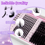 80D100D200D Sectional cluster lashes 5-20mm black matte DIY eyelash extensions for upper and lower lashes
