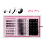 80D100D200D Sectional cluster lashes 5-20mm black matte DIY eyelash extensions for upper and lower lashes - ZH28 X01 + X02 + Flower Fairy + 200D