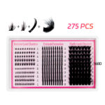 80D100D200D Sectional cluster lashes 5-20mm black matte DIY eyelash extensions for upper and lower lashes - ZH28 X01 + X02 + Flower Fairy + 160D