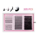 80D100D200D Sectional cluster lashes 5-20mm black matte DIY eyelash extensions for upper and lower lashes - ZH28X01+X02+Flower Fairy+80D