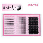 80D100D200D Sectional cluster lashes 5-20mm black matte DIY eyelash extensions for upper and lower lashes - ZH28 Flower Fairy Down + X01 + Fairy + 200D