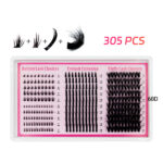 80D100D200D Sectional cluster lashes 5-20mm black matte DIY eyelash extensions for upper and lower lashes - ZH28 X01 + X02 + Flower Fairy + 60D