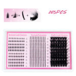 80D100D200D Sectional cluster lashes 5-20mm black matte DIY eyelash extensions for upper and lower lashes - ZH28 Flower Fairy Down + X01 + Fairy + 160D