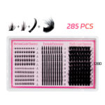 80D100D200D Sectional cluster lashes 5-20mm black matte DIY eyelash extensions for upper and lower lashes - ZH28 X01 + X02 + Flower Fairy + 120D