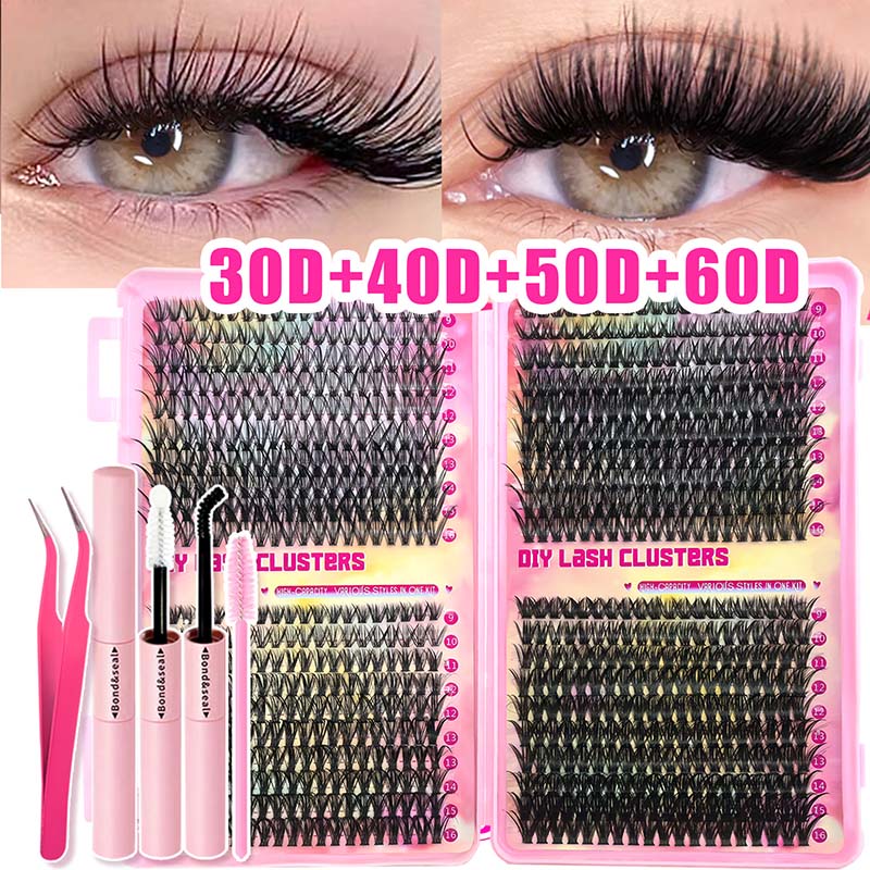 wispy cluster lashes book set – multiple styles