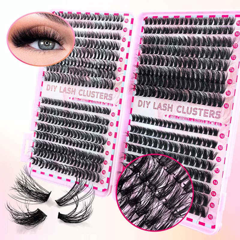 wispy cluster lashes book set – multiple styles