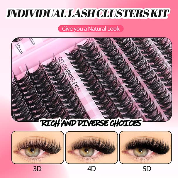 natural wispy cluster lashes – puppy eye style