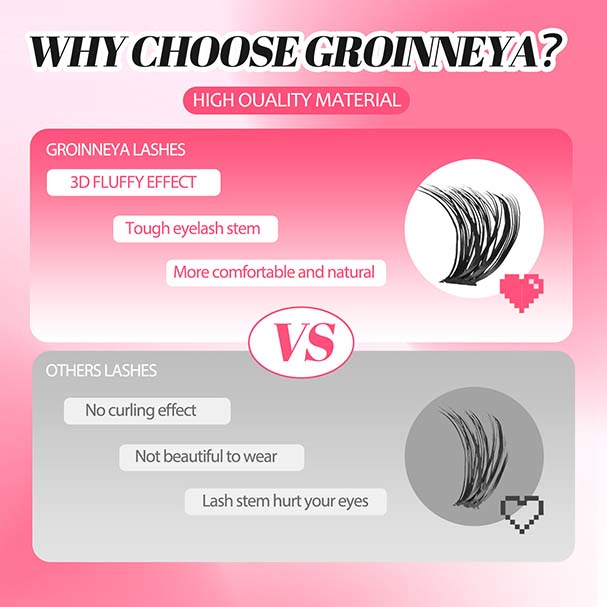 natural wispy cluster lashes – puppy eye style