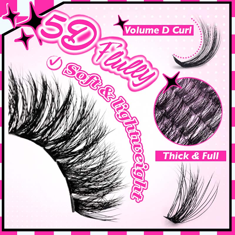 wispy cluster lashes book set – multiple styles