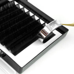 single strand classic black eyelash extensions, customizable logo, curl options available, 8–25mm manual volume lash fans, factory wholesale false eyelashes.