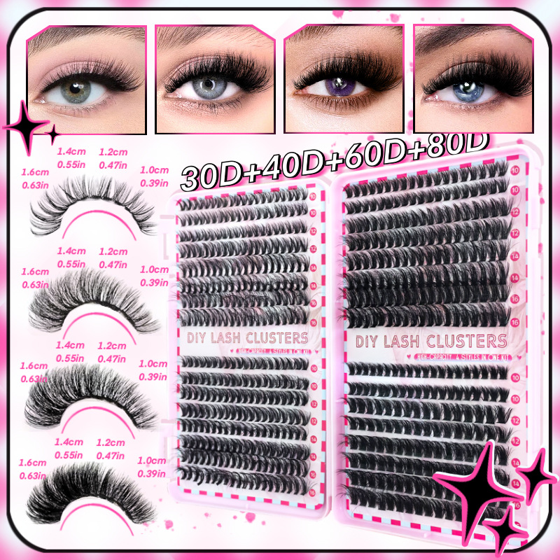 wispy cluster lashes book set – multiple styles