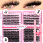 natural wispy cluster lashes – puppy eye style