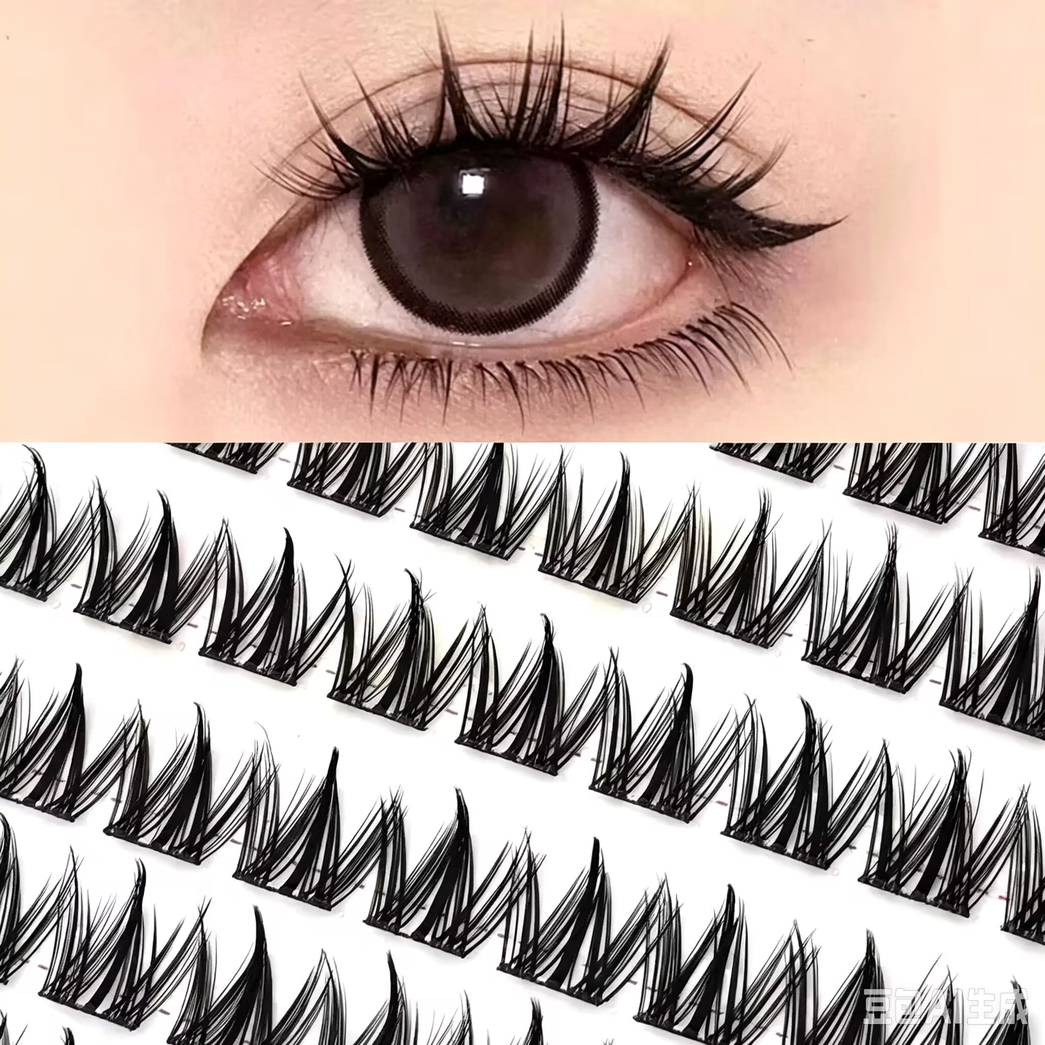 100 clusters large capacity glue free small milk dog series false eyelashes lazy thick natural beginner eyelashes comic segment