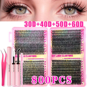 custom amazon 30p 40p 32 row false eyelash glue set 60p 80p cluster thick segmented cross border europe and america