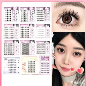 no glue princess self adhesive false eyelashes, self stick lashes for makeup artists, curled lower lashes, wholesale