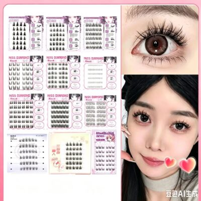 no glue princess self adhesive false eyelashes, self stick lashes for makeup artists, curled lower lashes, wholesale