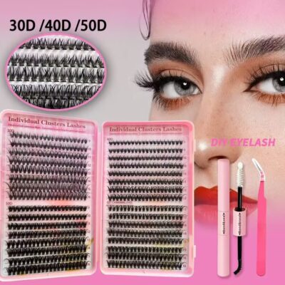 european and american cross border false eyelash book large capacity amazon hot selling single cluster segmented middle east glue eyelash set