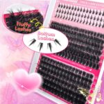 Amazon EU/US cross-border Middle East false eyelashes lower lashes 80D+100D segmented thick fluffy D curl lashes