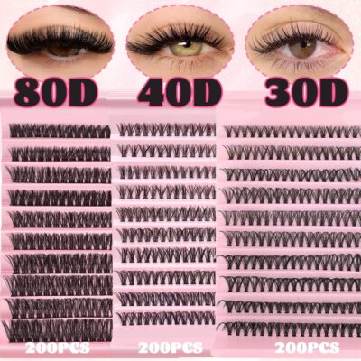 [TEMU Hot Sale] Cross-border Trade 304080D European and American False Eyelashes 10 Rows Thick Mixed Segment Eyelashes