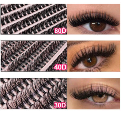 Cross-border trade false eyelashes 40D washboard large capacity 10 rows of cluster lashes DIY segmental欧美 eyelash wholesale