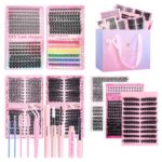 Amazon cross-border European and American false eyelash gift box, thick style, single cluster segmented eyelash set, eyelash book wholesale