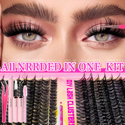 Custom Amazon 30P 40P 32 Row False Eyelash Glue Set 60P 80P Cluster Thick Segmented Cross-border Europe and America