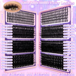 European and American cross-border false eyelash book DIY segmented D-curve lashes natural thick self-lashing Christmas false eyelash set