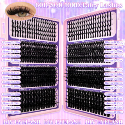 European and American cross-border false eyelash book DIY segmented D-curve lashes natural thick self-lashing Christmas false eyelash set