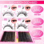 [Special Price] European and American False Eyelashes Cross-border 30P 40P 50P 60P 40 Rows TEMU Hot Selling Segmented Thick Eyelashes
