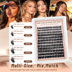 [Amazon Bestseller] AM12 Comic Lashes with Pointed Tips Fluffy Anime Lash Clusters Reusable False Eyelashes