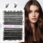 Cross-border large volume thick false eyelashes, fluffy segmented lashes for欧美 style, fluffy and voluminous, export supply eyelashes