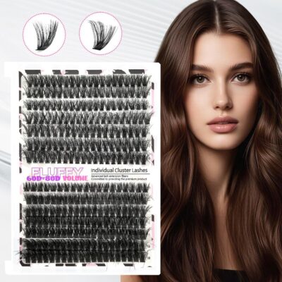 Cross-border large volume thick false eyelashes, fluffy segmented lashes for欧美 style, fluffy and voluminous, export supply eyelashes