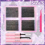 Amazon cross-border large-capacity eyelash book DIY cluster lashes Russian false lashes thick European and American eyelash mix