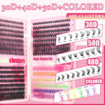 Cross-border European and American false eyelashes 30P 40P 50P colorful eyelash book custom color card paper length curl packaging box