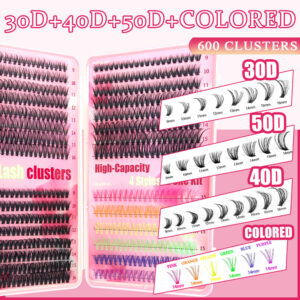 Cross-border European and American false eyelashes 30P 40P 50P colorful eyelash book custom color card paper length curl packaging box