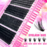 Cross-border stock eyelash book, European and American false eyelashes for export, 40D/60D/80D/100D mixed, D curl, 20 rows, 400 clusters