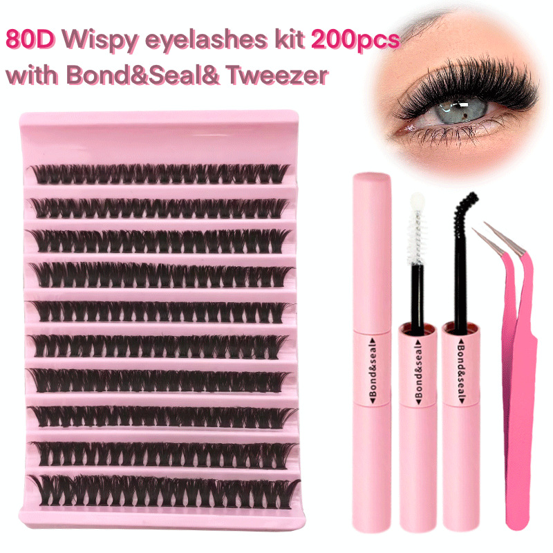 o1cn014lmr0x1ltgcqcmvlf 2212222444876 0 cib.jpg Cross-border European and American 80D false eyelashes, thick and curly, 10 rows of large capacity, single cluster DIY self-laminating segmented eyelashes