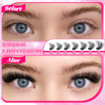 European and American false eyelashes cross-border hot selling 30D-100D lash book thick big eye curly lash cluster Amazon style