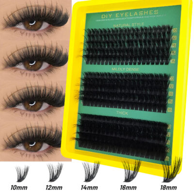 300 clusters high-capacity false eyelashes 60D 80D 100D thick European and American fluffy segmented hot melt eyelash cluster lashes