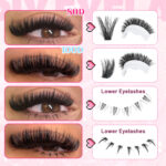 Eyelash Book/Cross-border D-curve Large Capacity Single Cluster False Eyelashes 9-16mm Natural Thick Curled Segmented