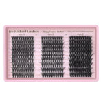 Cross-border hot-selling large-capacity Asian false eyelashes European and American style DIY segmented grafting D-curve thick single cluster eyelashes