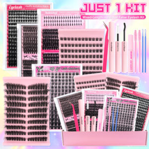 Amazon cross-border European and American style false eyelash gift box, thick single-cluster segmented eyelash set, eyelash book