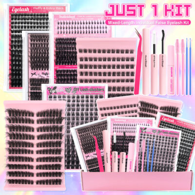 Amazon cross-border European and American style false eyelash gift box, thick single-cluster segmented eyelash set, eyelash book