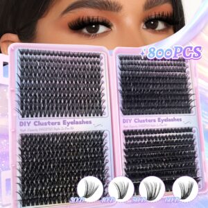 Amazon cross-border large-capacity eyelash book DIY cluster lashes Russian false lashes thick European and American eyelash mix