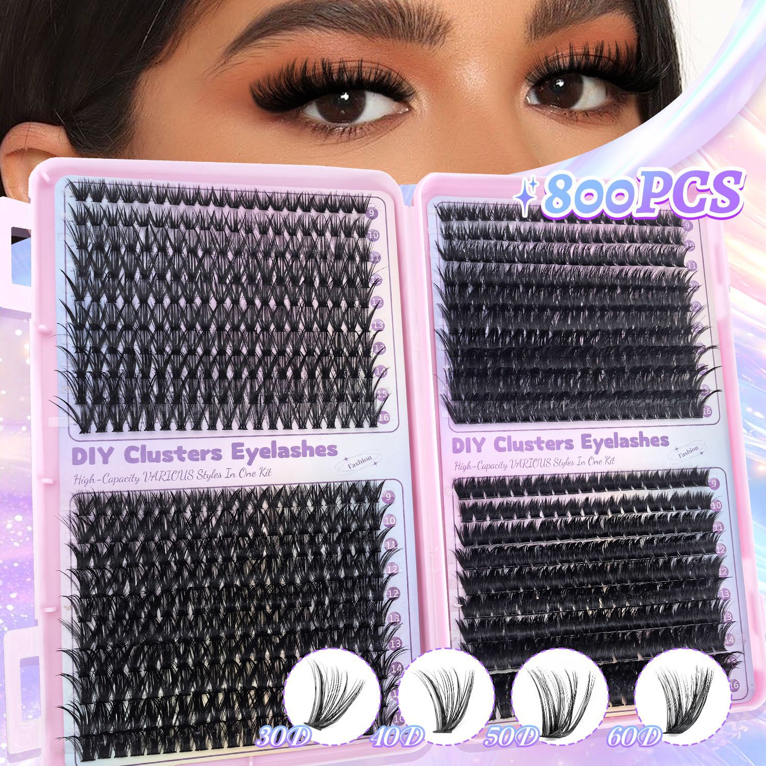 o1cn018wgnhq1ltgknkjzyy 2212222444876 0 cib.jpg Amazon cross-border large-capacity eyelash book DIY cluster lashes Russian false lashes thick European and American eyelash mix