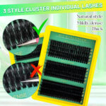 300 clusters high-capacity false eyelashes 60D 80D 100D thick European and American fluffy segmented hot melt eyelash cluster lashes