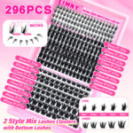Cross-border thick eyelash clusters 20 rows mixed set lower lashes segmented large capacity European and American false eyelashes wholesale